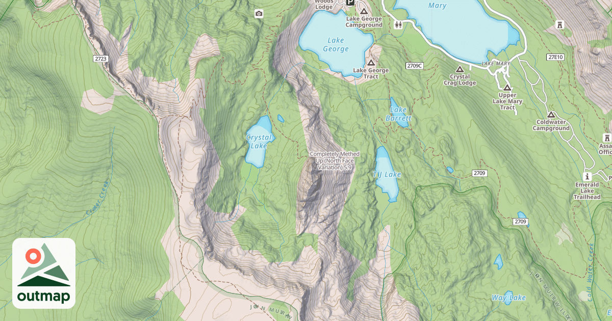 Map of Completely Methed Up (North Face Variation)