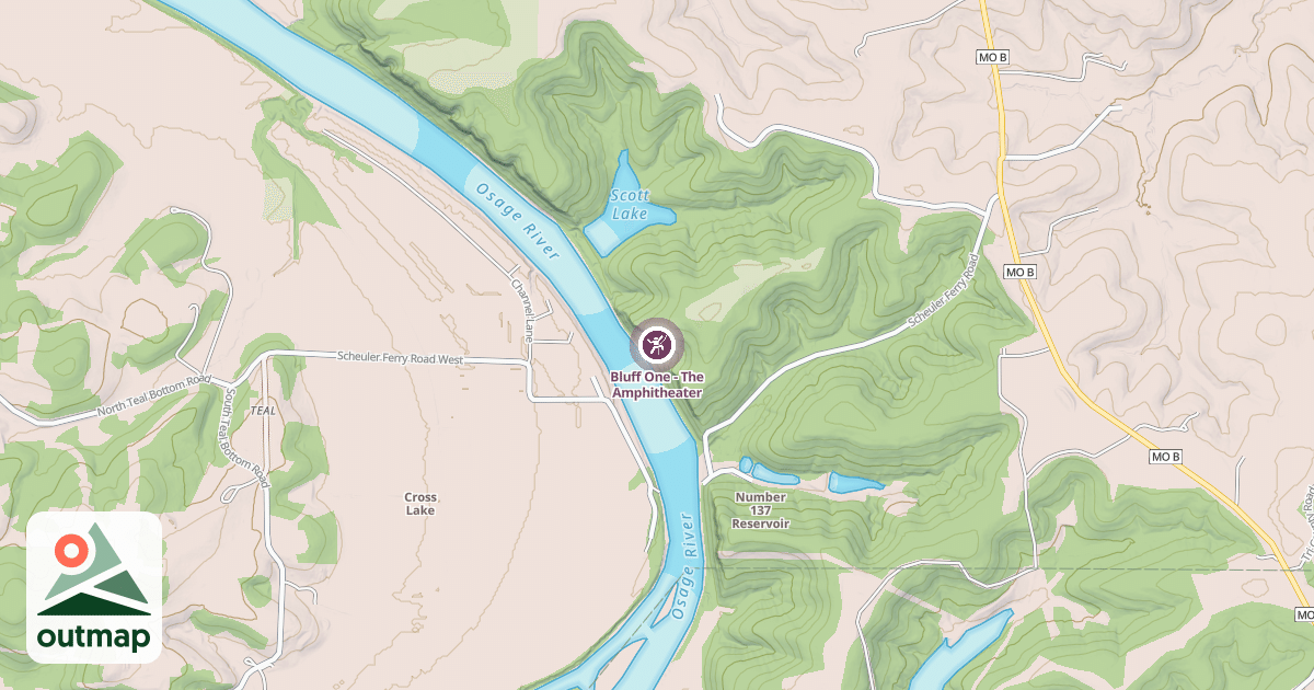 Map of Bluff One - The Amphitheater