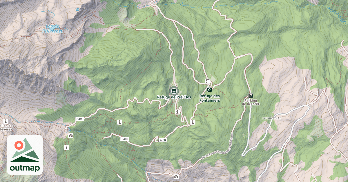 Map of Refuge de Pré Clos