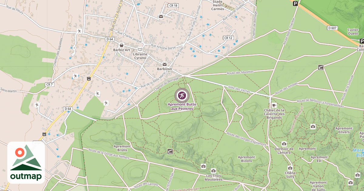 Map of Apremont Butte aux Peintres