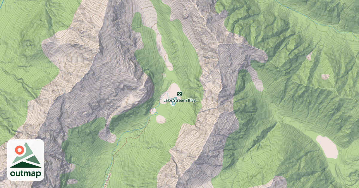 Map of Lake Stream Bivy