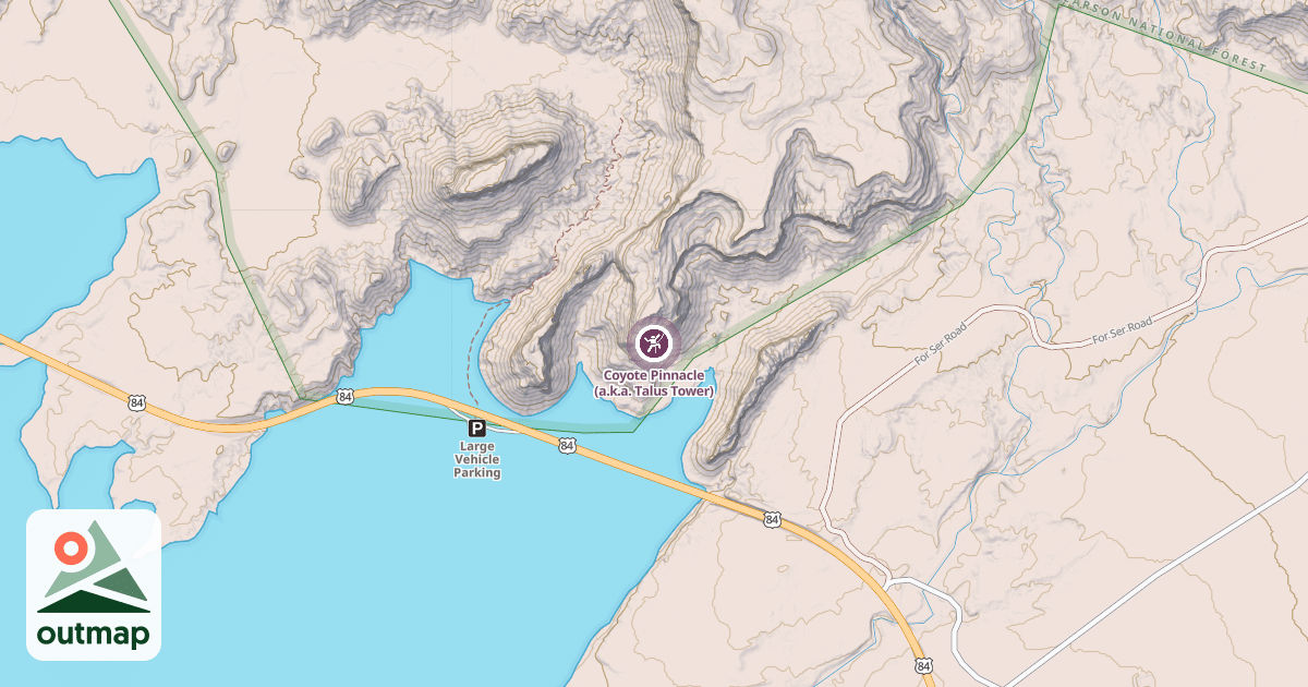Map of Coyote Pinnacle (a.k.a. Talus Tower)