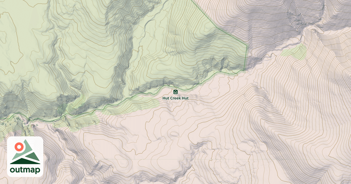 Map of Hut Creek Hut