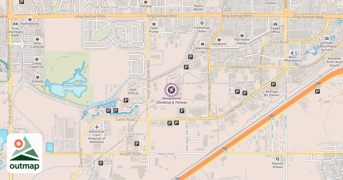 Map of Steepworld Climbing & Fitness