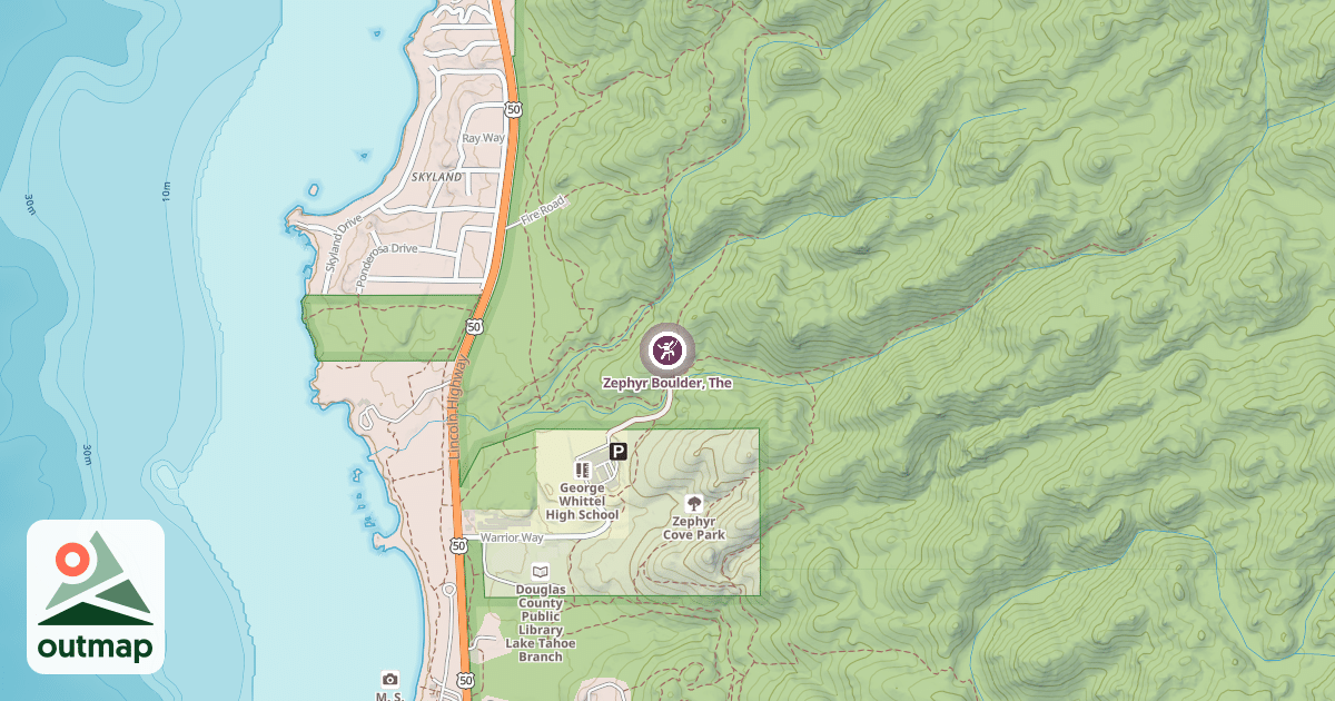 Map of Zephyr Boulder, The