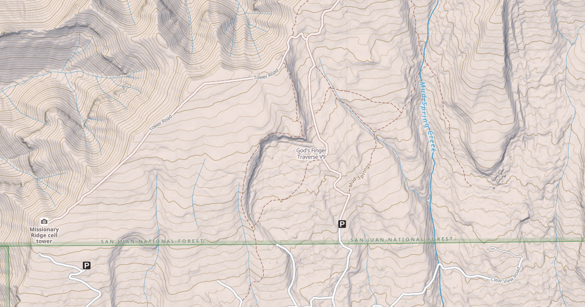 Map preview of God's Finger Traverse