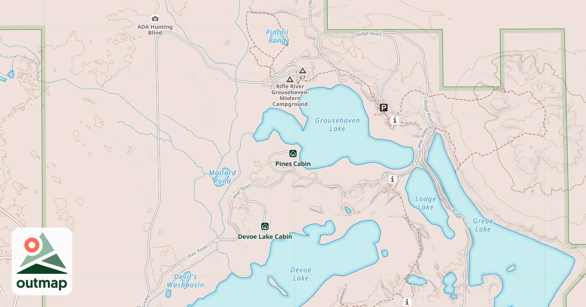 Map of Pines Cabin