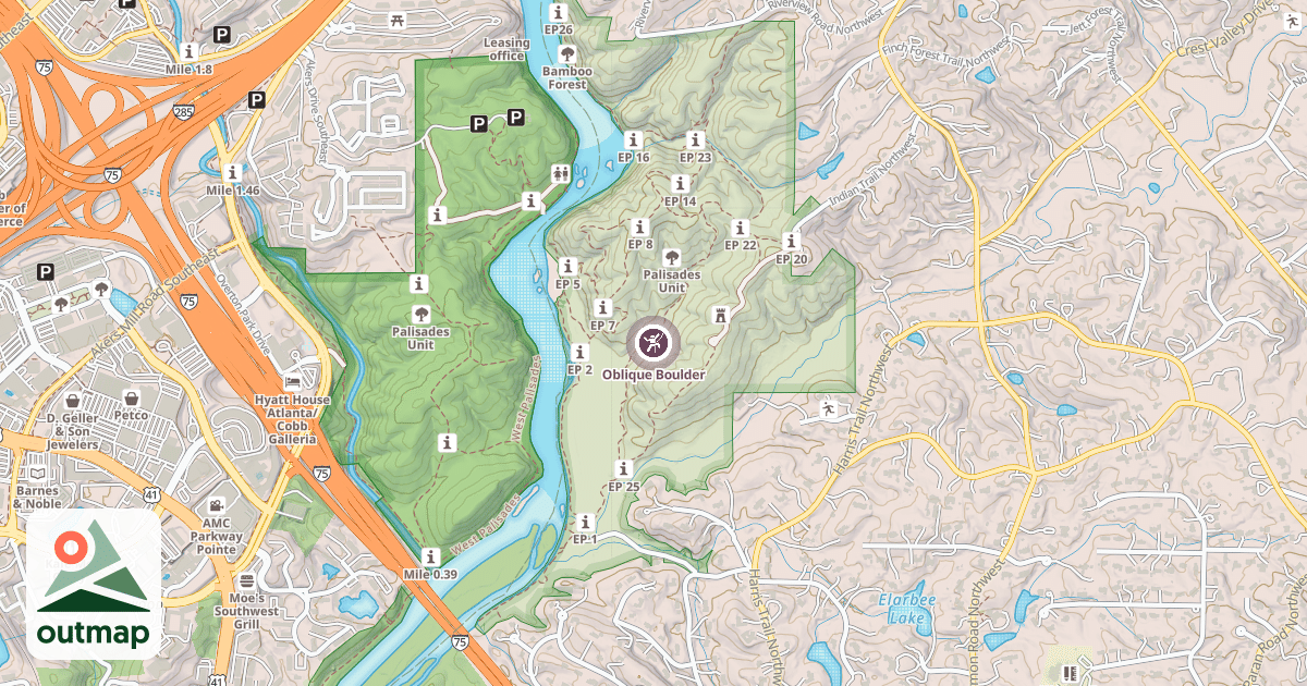 Map of Oblique Boulder
