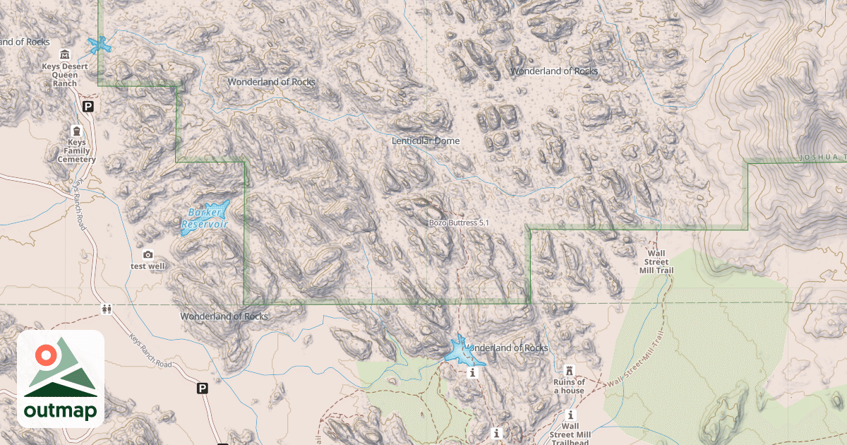 Map of Bozo Buttress