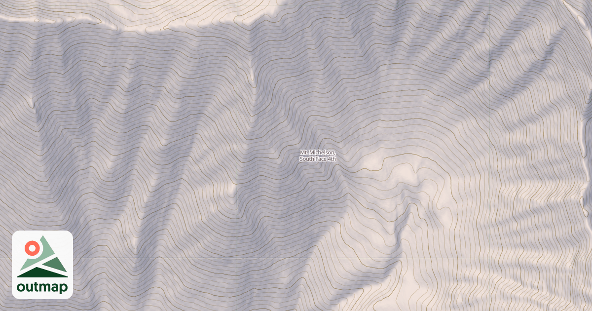 Map of Mt. Michelson, South Face in North Slope