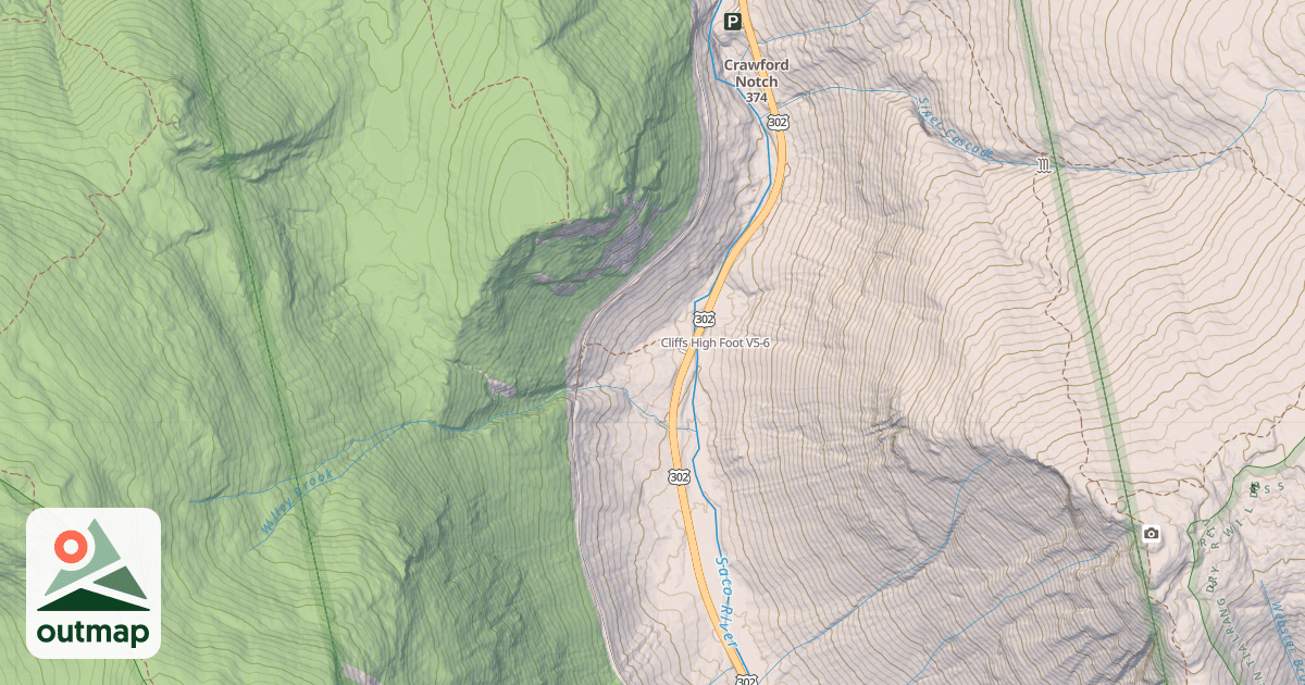 Map of Cliffs High Foot