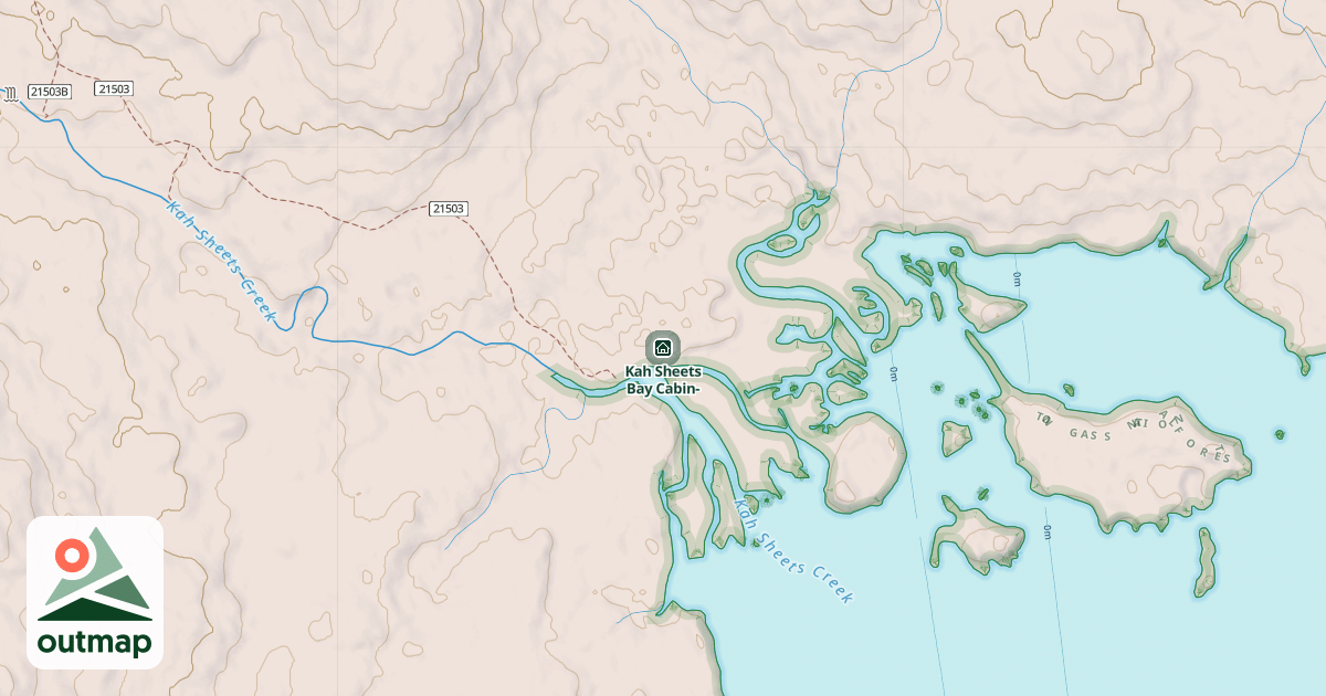 Map of Kah Sheets Bay Cabin-