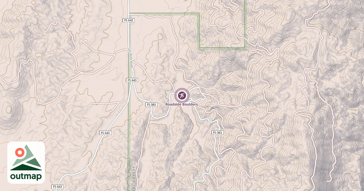Map of Roadside Boulders.