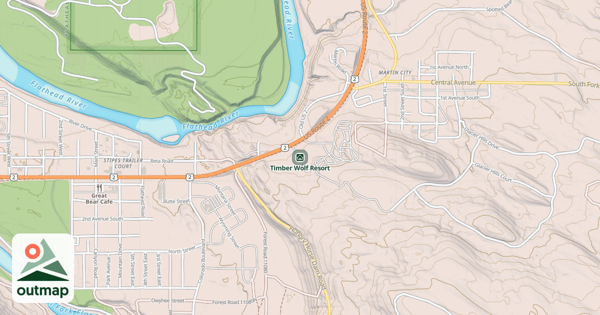 Map of Timber Wolf Resort