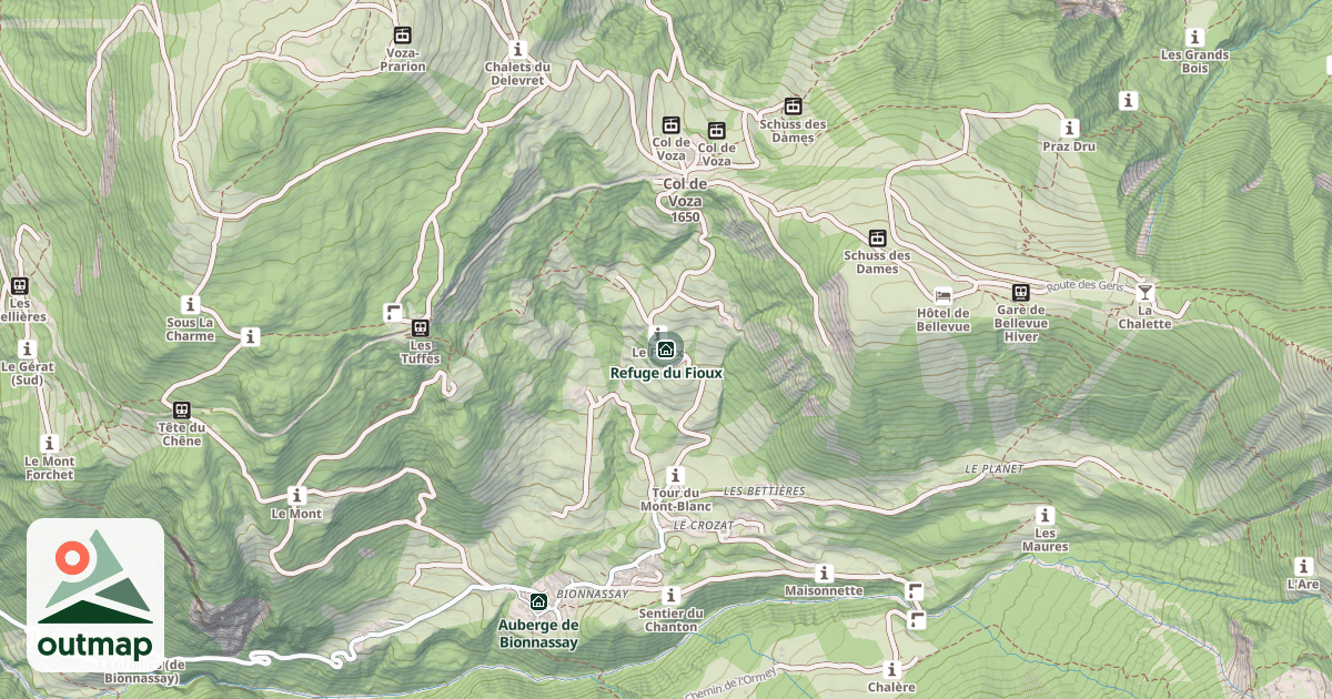Map of Refuge du Fioux