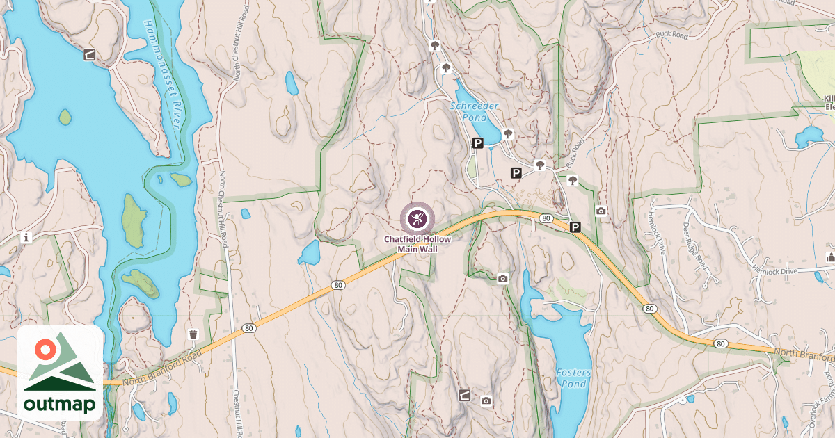 Map of Chatfield Hollow Main Wall