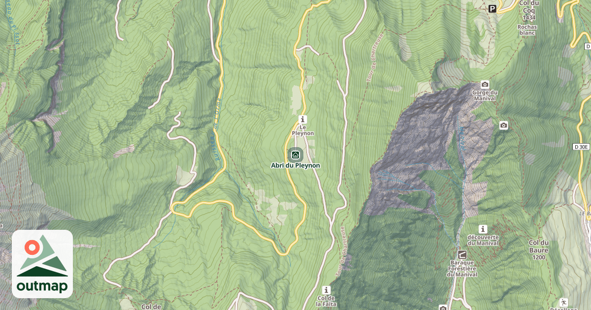 Map of Abri du Pleynon