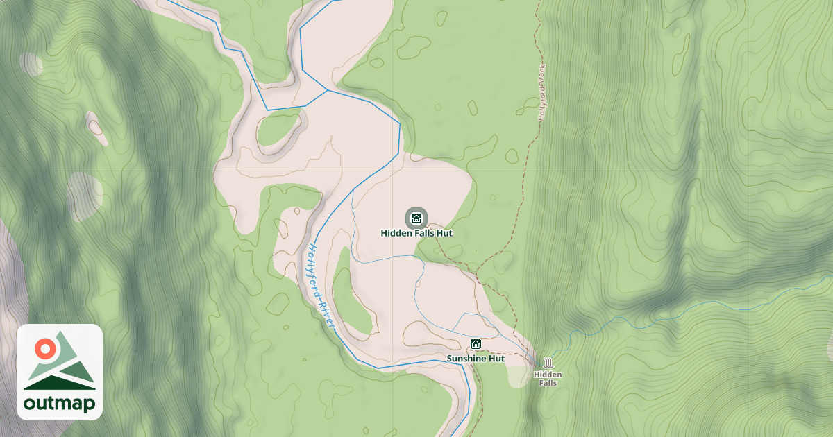 Map of Hidden Falls Hut