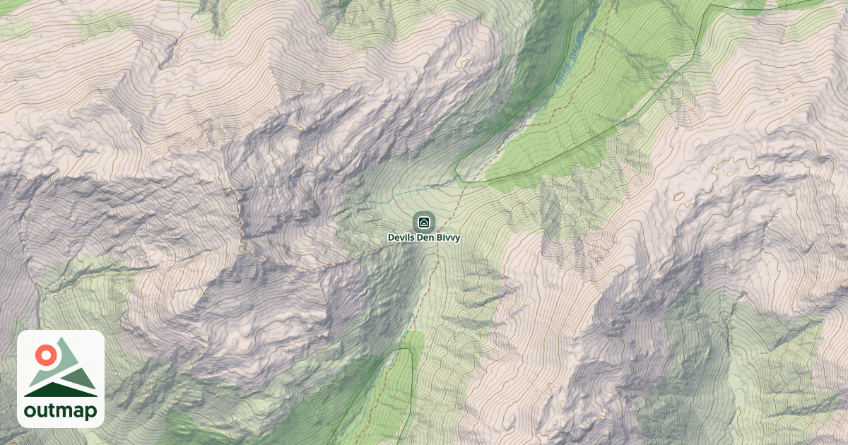 Map of Devils Den Bivvy