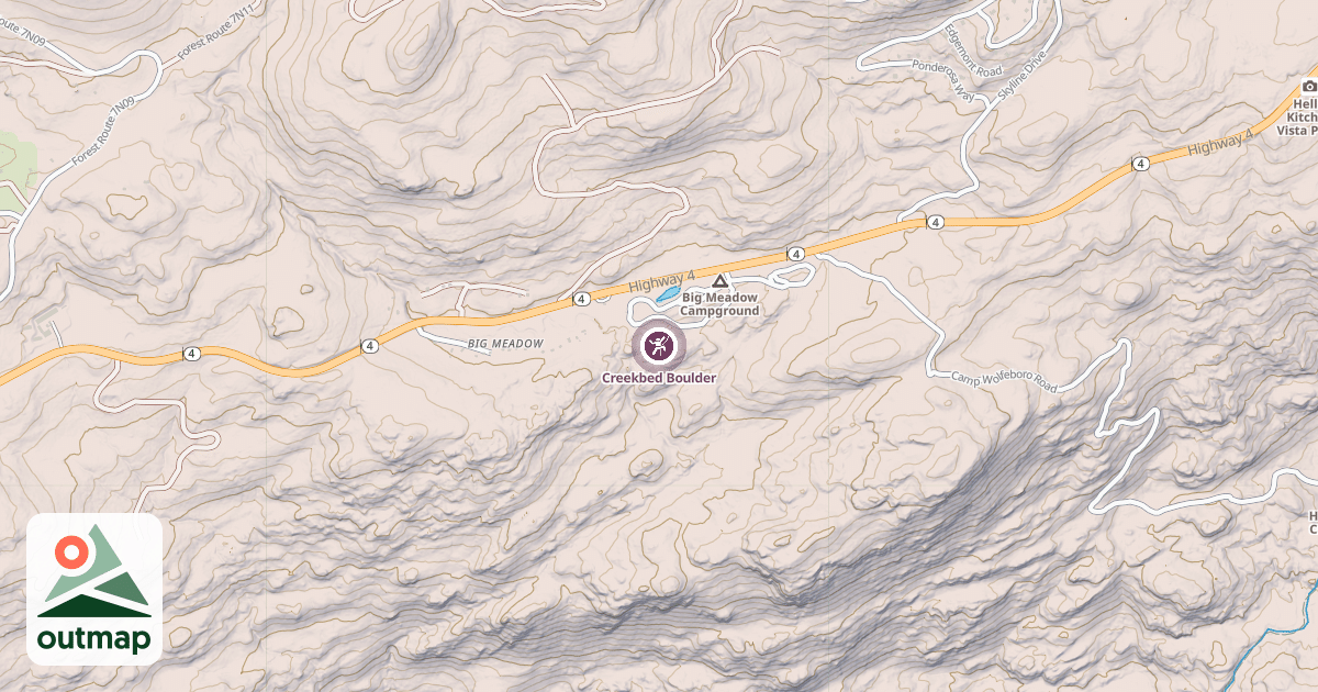 Map of Creekbed Boulder