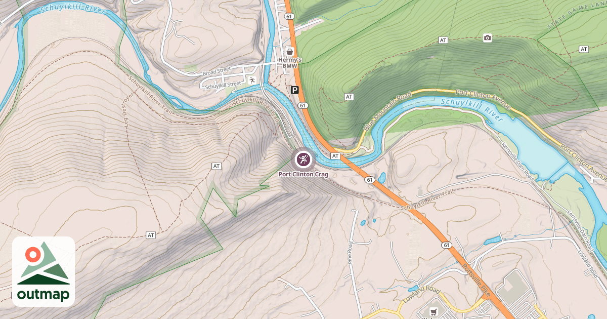 Map of Port Clinton Crag