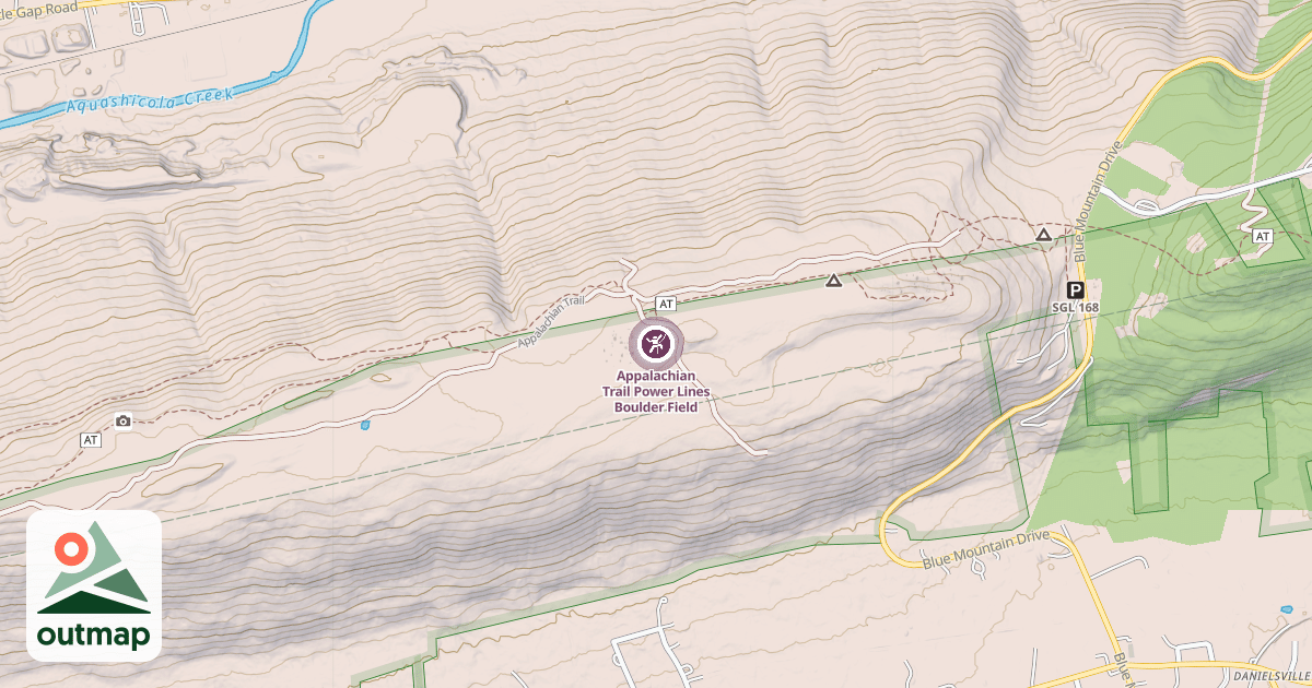 Map of Appalachian Trail Power Lines Boulder Field