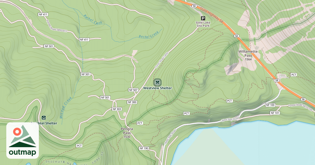 Map of Westview Shelter