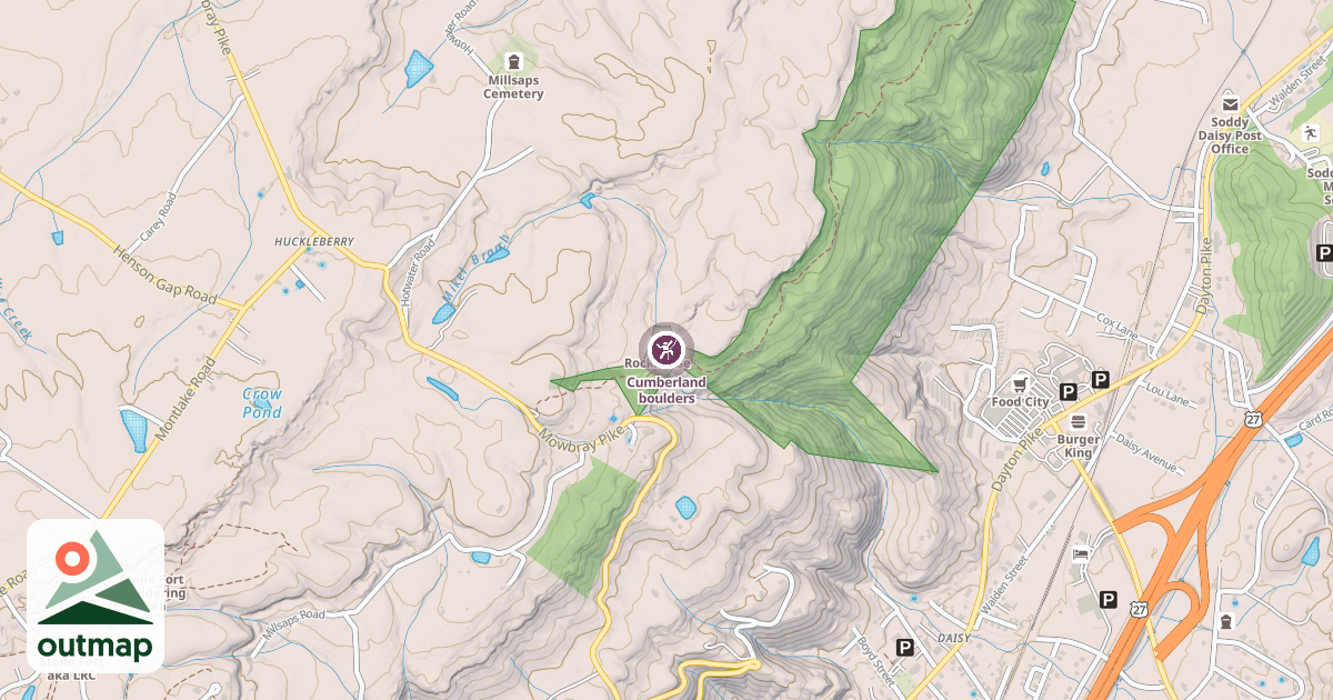 Map of Cumberland boulders