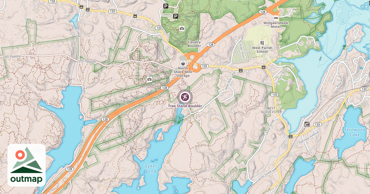 Map of Tree Stand Boulder