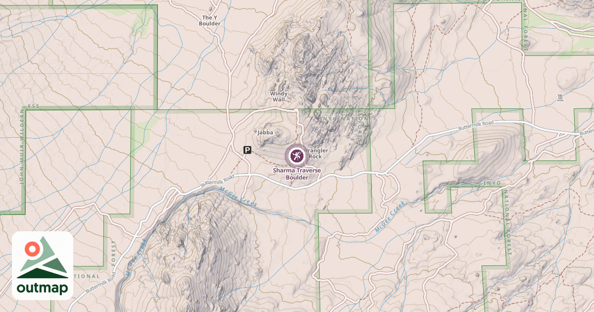 Map of Sharma Traverse Boulder