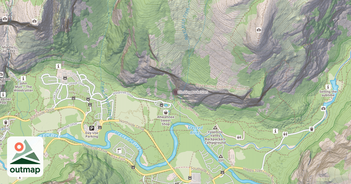 Map of Climbing Route Start