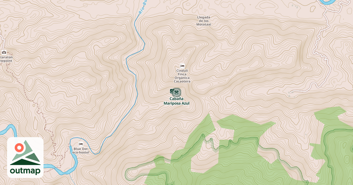 Map of Cabaña Mariposa Azul