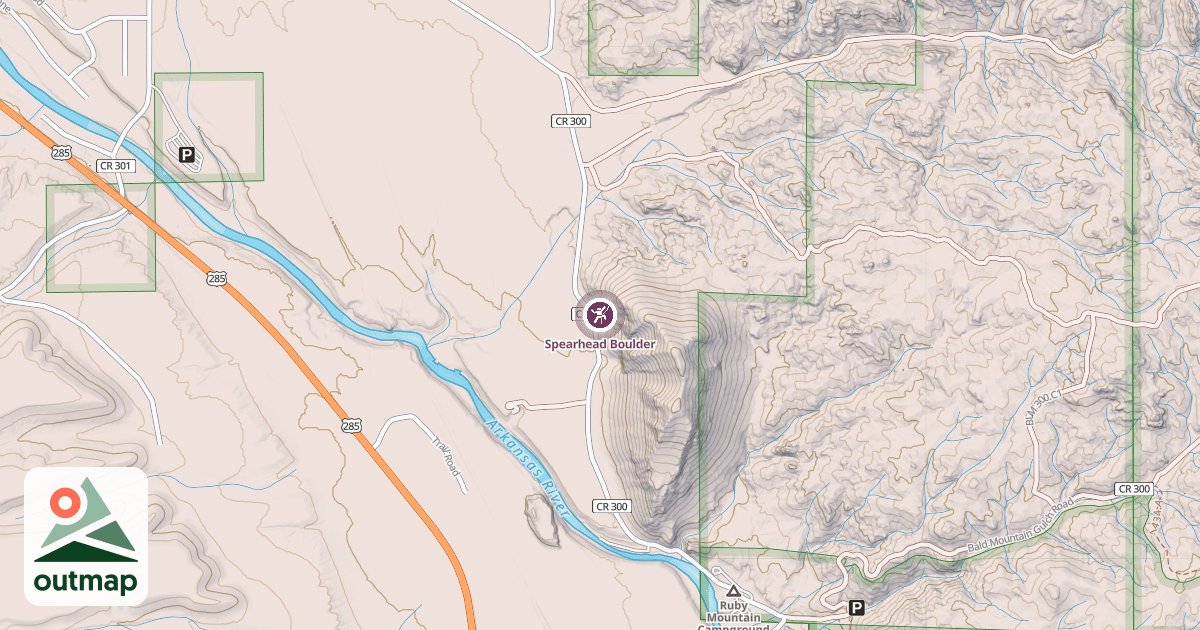 Map of Spearhead Boulder