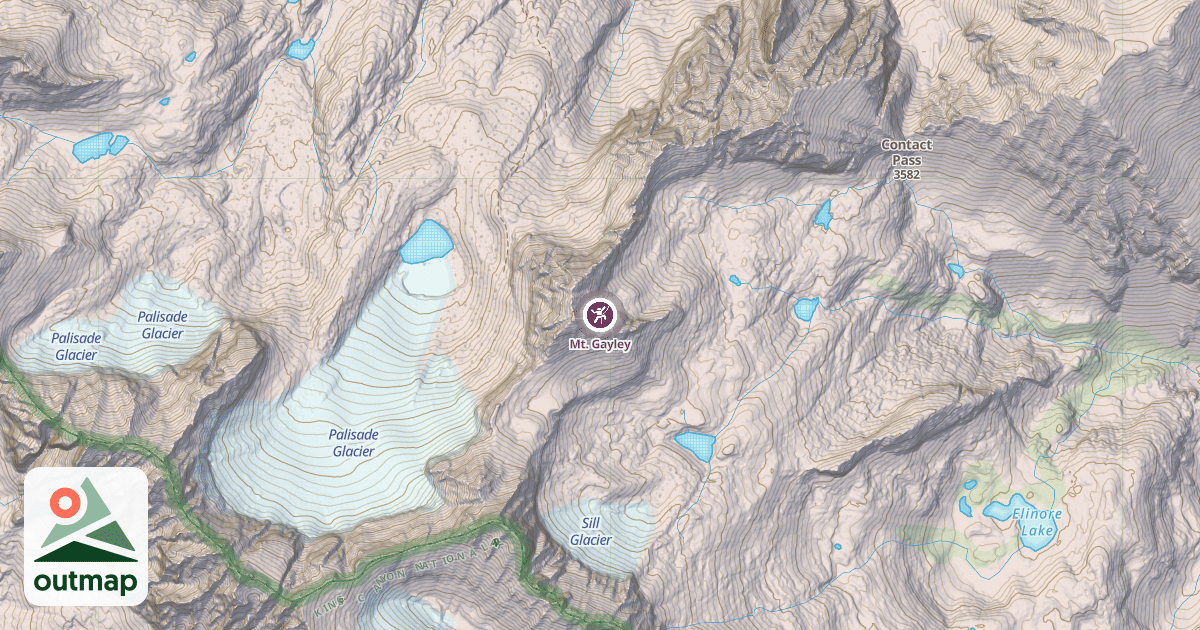 Map of Mt. Gayley