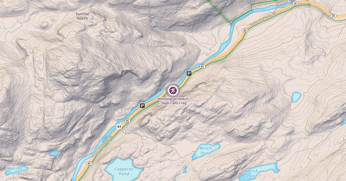 Map preview of Wilmington Notch - High Falls Crag