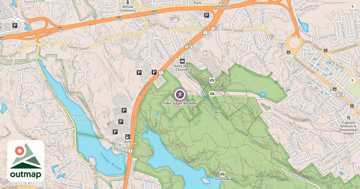Map of Fake Sugar Boulder