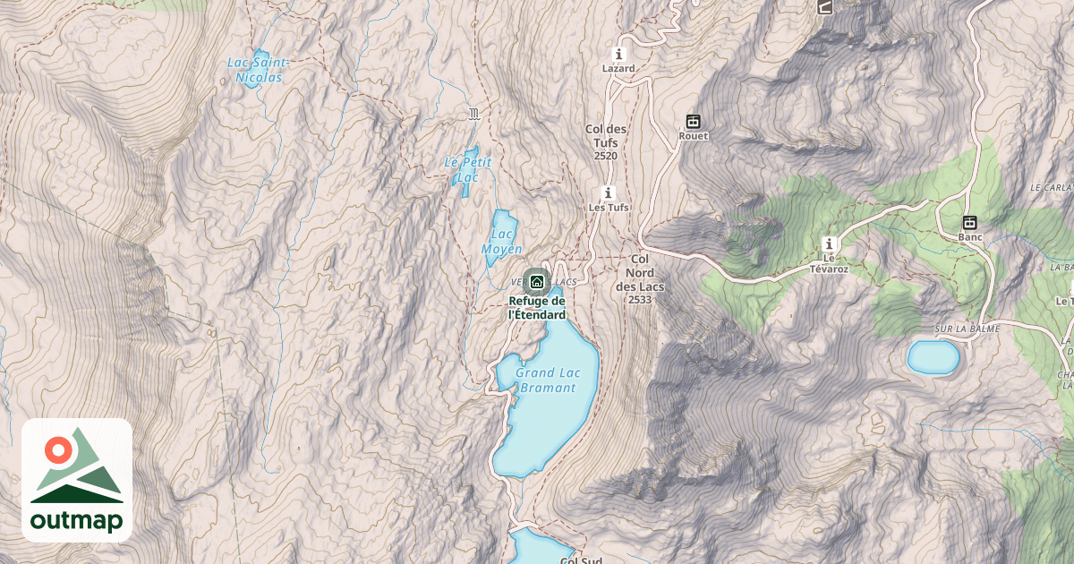 Map of Refuge de l'Étendard