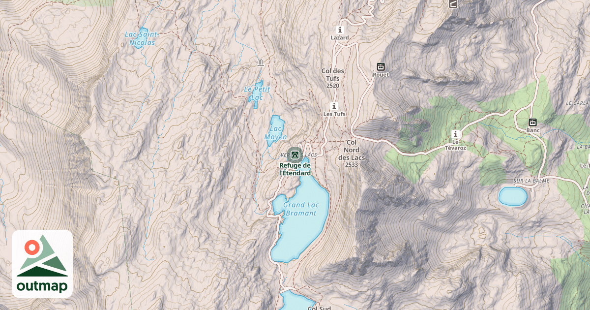 Map of Refuge de l'Étendard