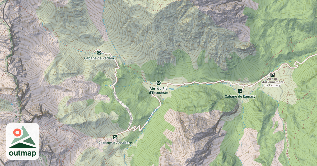 Map of Abri du Pla d'Escoueste