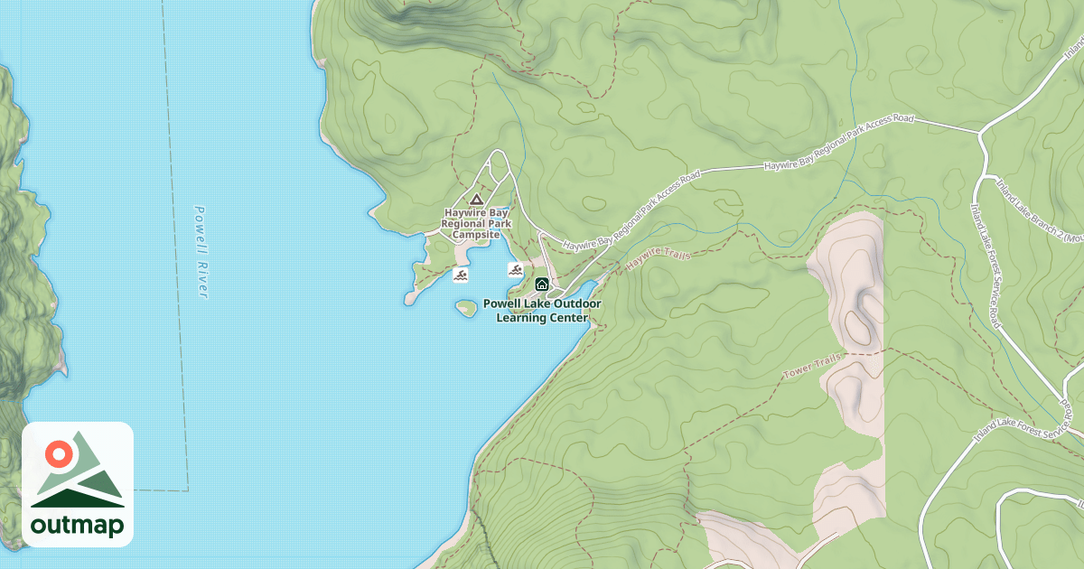 Map of Powell Lake Outdoor Learning Center