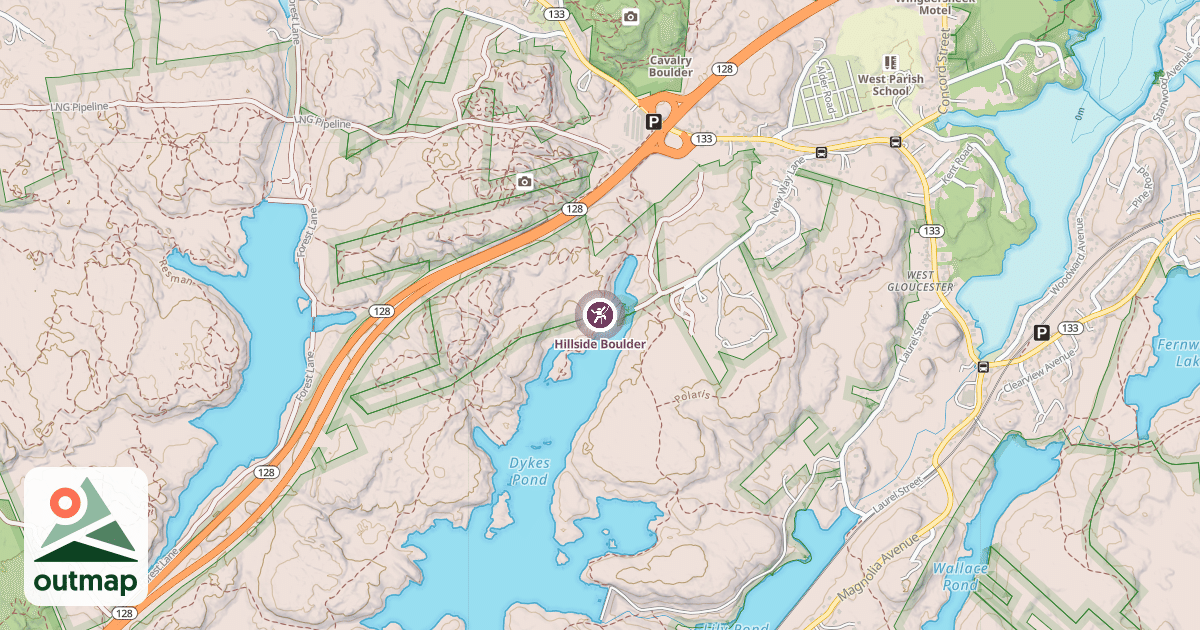 Map of Hillside Boulder