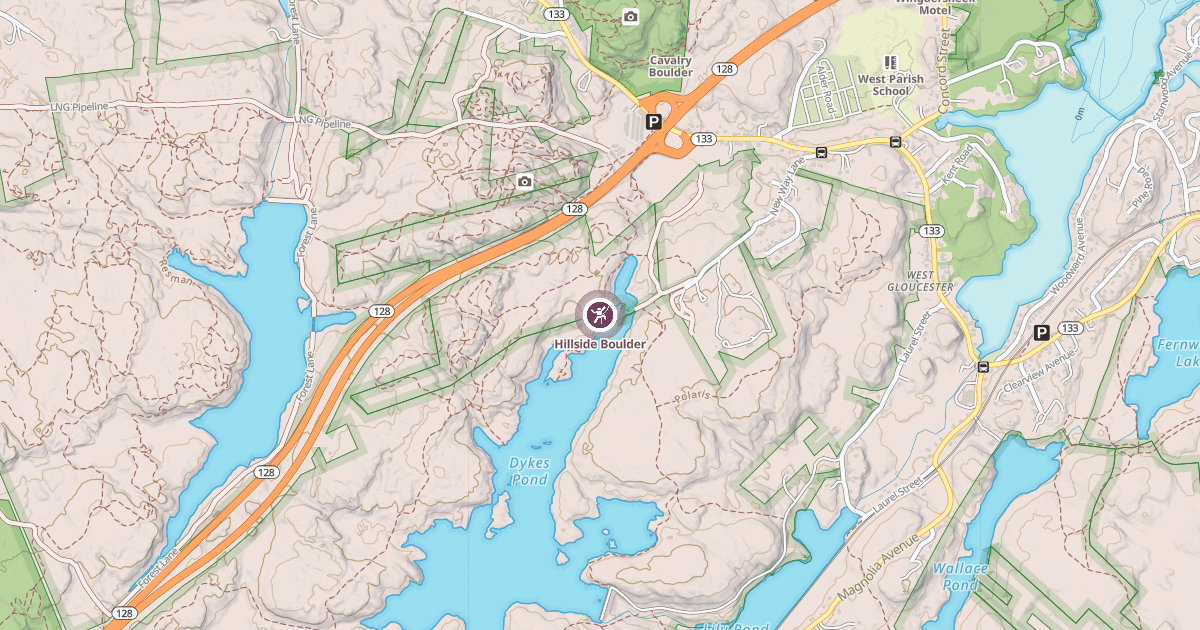 Map preview of Hillside Boulder