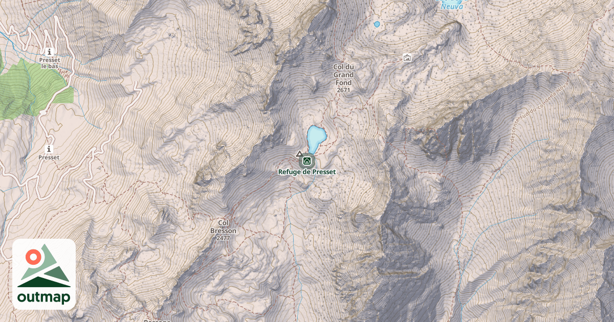 Map of Refuge de Presset