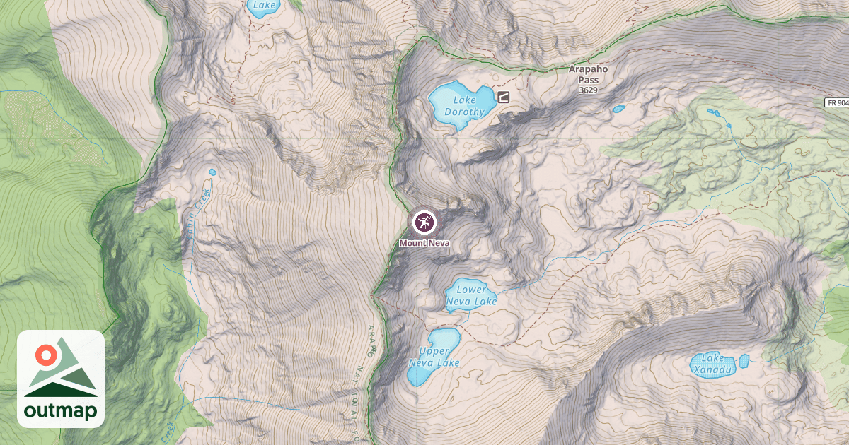 Map of Mount Neva
