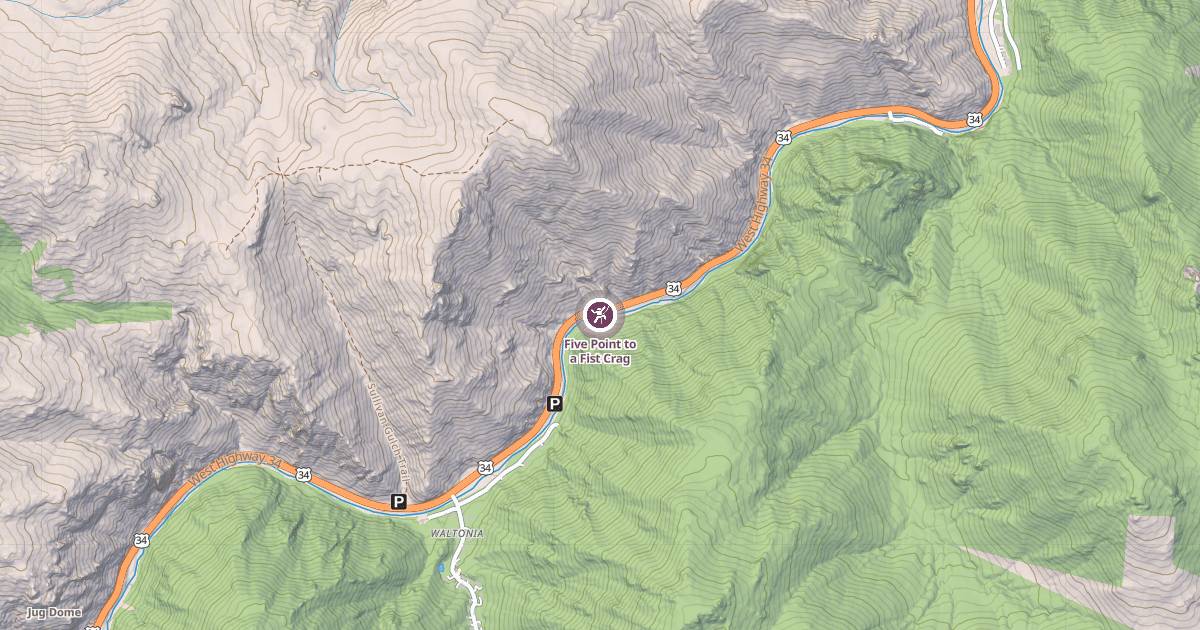 Map preview of Five Point to a Fist Crag