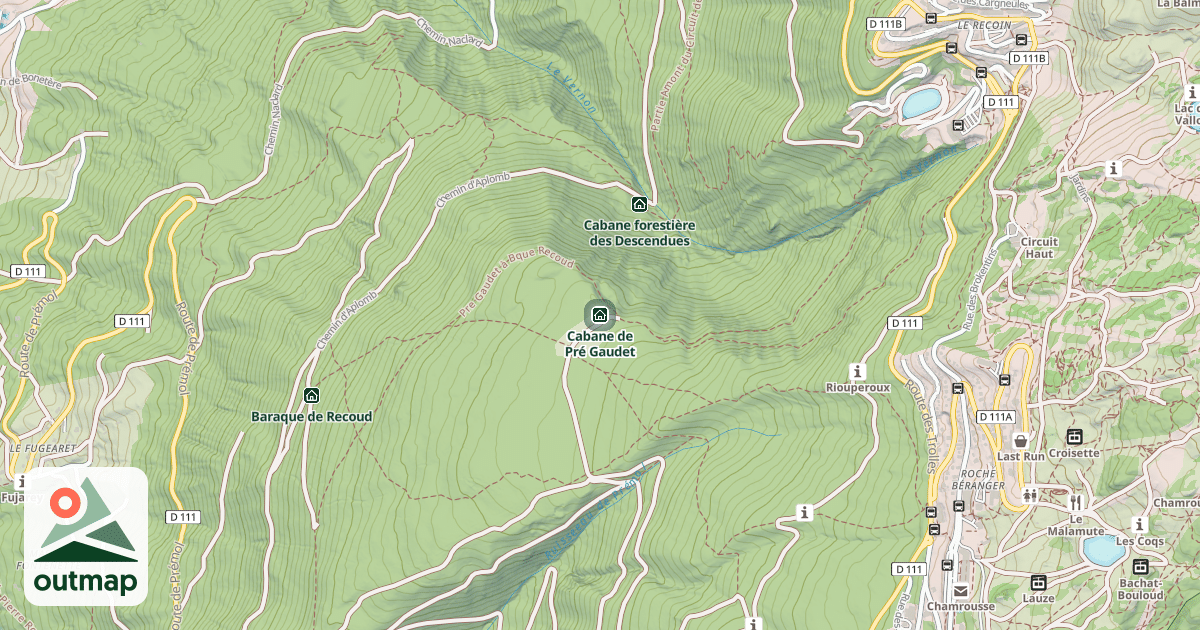 Map of Cabane de Pré Gaudet