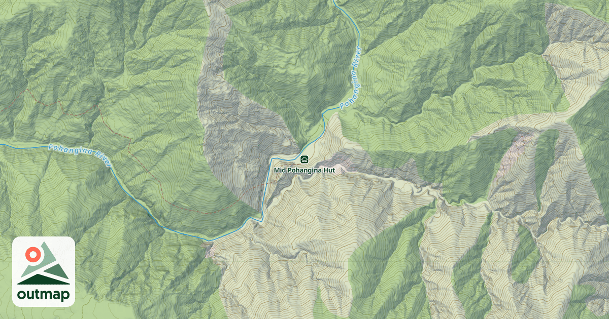 Map of Mid Pohangina Hut