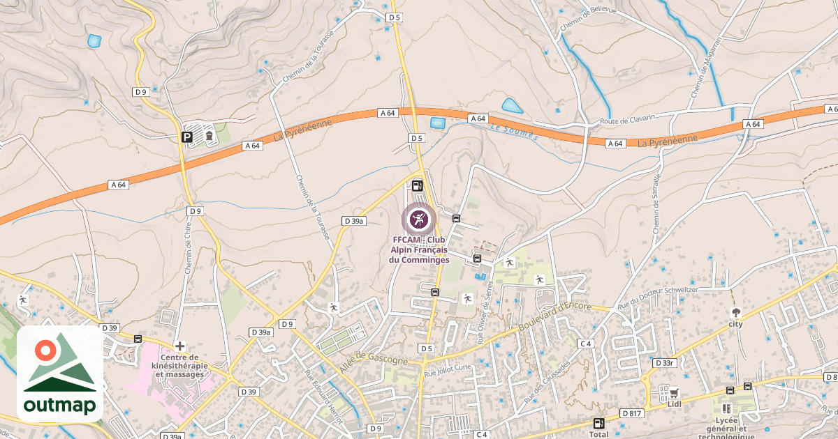 Map of FFCAM - Club Alpin Français du Comminges