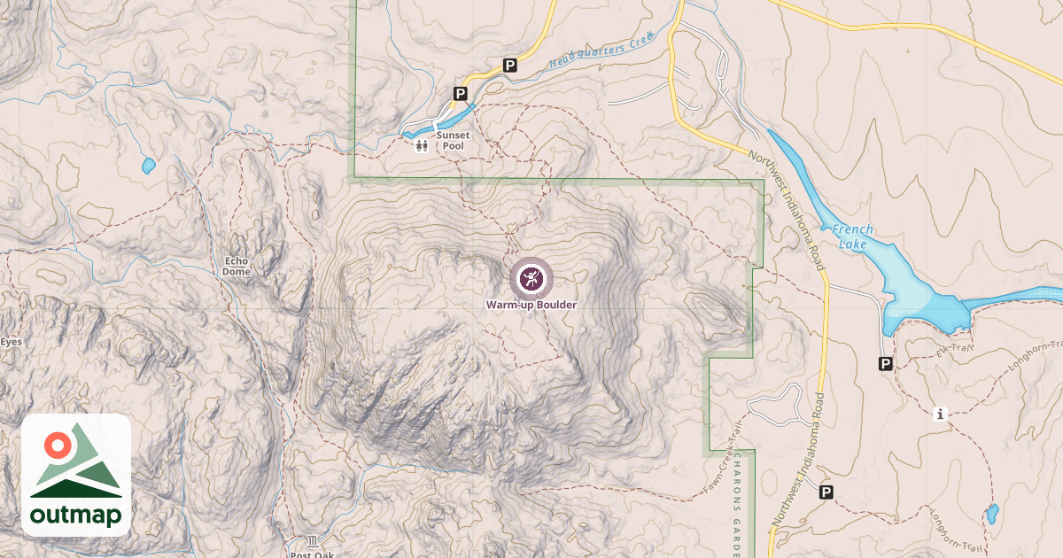 Map of Warm-up Boulder