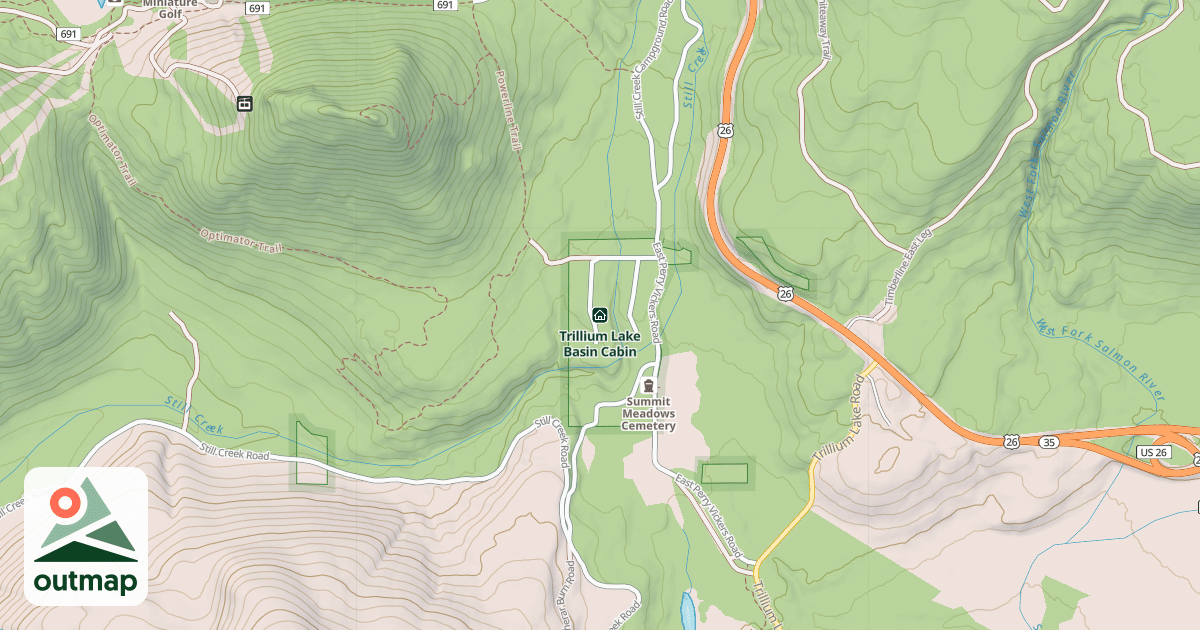 Map of Trillium Lake Basin Cabin